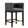 Manhattan Comfort Kingsley 34 in. Black and Dark Walnut Beech Wood Counter Height Bar Stool - Manhattan Comfort Kingsley 34 in. Black and Dark Walnut Beech Wood Counter Height Bar Stool