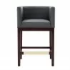 Manhattan Comfort Kingsley 34 in. Black and Dark Walnut Beech Wood Counter Height Bar Stool Front - Manhattan Comfort Kingsley 34 in. Black and Dark Walnut Beech Wood Counter Height Bar Stool Front