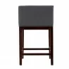 Manhattan Comfort Kingsley 34 in. Black and Dark Walnut Beech Wood Counter Height Bar Stool Back - Manhattan Comfort Kingsley 34 in. Black and Dark Walnut Beech Wood Counter Height Bar Stool Back