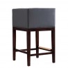 Manhattan Comfort Kingsley 34 in. Black and Dark Walnut Beech Wood Counter Height Bar Stool