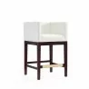 Manhattan Comfort Kingsley 34 in. Ivory and Dark Walnut Beech Wood Counter Height Bar Stool - Manhattan Comfort Kingsley 34 in. Ivory and Dark Walnut Beech Wood Counter Height Bar Stool