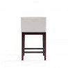 Manhattan Comfort Kingsley 34 in. Ivory and Dark Walnut Beech Wood Counter Height Bar Stool Side