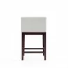 Manhattan Comfort Kingsley 34 in. Ivory and Dark Walnut Beech Wood Counter Height Bar Stool Side - Manhattan Comfort Kingsley 34 in. Ivory and Dark Walnut Beech Wood Counter Height Bar Stool Side