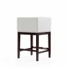 Manhattan Comfort Kingsley 34 in. Ivory and Dark Walnut Beech Wood Counter Height Bar Stool - Manhattan Comfort Kingsley 34 in. Ivory and Dark Walnut Beech Wood Counter Height Bar Stool