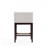 Manhattan Comfort Kingsley 34 in. Ivory and Dark Walnut Beech Wood Counter Height Bar Stool Back