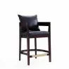 Manhattan Comfort Ritz 34 in. Black and Dark Walnut Beech Wood Counter Height Bar Stool  - Manhattan Comfort Ritz 34 in. Black and Dark Walnut Beech Wood Counter Height Bar Stool 