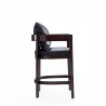 Manhattan Comfort Ritz 34 in. Black and Dark Walnut Beech Wood Counter Height Bar Stool Side - Manhattan Comfort Ritz 34 in. Black and Dark Walnut Beech Wood Counter Height Bar Stool Side