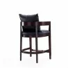 Manhattan Comfort Ritz 34 in. Black and Dark Walnut Beech Wood Counter Height Bar Stool - Manhattan Comfort Ritz 34 in. Black and Dark Walnut Beech Wood Counter Height Bar Stool