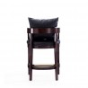 Manhattan Comfort Ritz 34 in. Black and Dark Walnut Beech Wood Counter Height Bar Stool Back