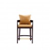 Manhattan Comfort Ritz 34 in. Camel and Dark Walnut Beech Wood Counter Height Bar Stool Front
