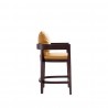 Manhattan Comfort Ritz 34 in. Camel and Dark Walnut Beech Wood Counter Height Bar Stool Side