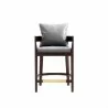 Manhattan Comfort Ritz 34 in. Grey and Dark Walnut Beech Wood Counter Height Bar Stool Front - Manhattan Comfort Ritz 34 in. Grey and Dark Walnut Beech Wood Counter Height Bar Stool Front