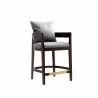 Manhattan Comfort Ritz 34 in. Grey and Dark Walnut Beech Wood Counter Height Bar Stool - Manhattan Comfort Ritz 34 in. Grey and Dark Walnut Beech Wood Counter Height Bar Stool