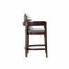 Manhattan Comfort Ritz 34 in. Grey and Dark Walnut Beech Wood Counter Height Bar Stool Side