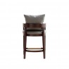 Manhattan Comfort Ritz 34 in. Grey and Dark Walnut Beech Wood Counter Height Bar Stool Back