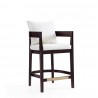 Manhattan Comfort Ritz 34 in. Ivory and Dark Walnut Beech Wood Counter Height Bar Stool