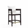 Manhattan Comfort Ritz 34 in. Ivory and Dark Walnut Beech Wood Counter Height Bar Stool - Manhattan Comfort Ritz 34 in. Ivory and Dark Walnut Beech Wood Counter Height Bar Stool