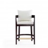 Manhattan Comfort Ritz 34 in. Ivory and Dark Walnut Beech Wood Counter Height Bar Stool Front