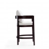 Manhattan Comfort Ritz 34 in. Ivory and Dark Walnut Beech Wood Counter Height Bar Stool Side