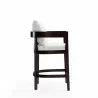Manhattan Comfort Ritz 34 in. Ivory and Dark Walnut Beech Wood Counter Height Bar Stool Side - Manhattan Comfort Ritz 34 in. Ivory and Dark Walnut Beech Wood Counter Height Bar Stool Side