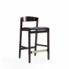 Manhattan Comfort Klismos 36.75 in. Black and Dark Walnut Beech Wood Counter Height Bar Stool - Manhattan Comfort Klismos 36.75 in. Black and Dark Walnut Beech Wood Counter Height Bar Stool