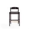 Manhattan Comfort Klismos 36.75 in. Black and Dark Walnut Beech Wood Counter Height Bar Stool Front - Manhattan Comfort Klismos 36.75 in. Black and Dark Walnut Beech Wood Counter Height Bar Stool Front