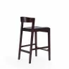 Manhattan Comfort Klismos 36.75 in. Black and Dark Walnut Beech Wood Counter Height Bar Stool - Manhattan Comfort Klismos 36.75 in. Black and Dark Walnut Beech Wood Counter Height Bar Stool