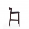 Manhattan Comfort Klismos 36.75 in. Black and Dark Walnut Beech Wood Counter Height Bar Stool Side