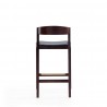 Manhattan Comfort Klismos 36.75 in. Black and Dark Walnut Beech Wood Counter Height Bar Stool Back