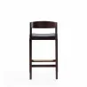 Manhattan Comfort Klismos 36.75 in. Black and Dark Walnut Beech Wood Counter Height Bar Stool Back - Manhattan Comfort Klismos 36.75 in. Black and Dark Walnut Beech Wood Counter Height Bar Stool Back