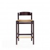 Manhattan Comfort Klismos 36.75 in. Camel and Dark Walnut Beech Wood Counter Height Bar Stool Front