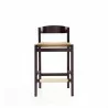 Manhattan Comfort Klismos 36.75 in. Camel and Dark Walnut Beech Wood Counter Height Bar Stool Front - Manhattan Comfort Klismos 36.75 in. Camel and Dark Walnut Beech Wood Counter Height Bar Stool Front