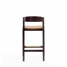 Manhattan Comfort Klismos 36.75 in. Camel and Dark Walnut Beech Wood Counter Height Bar Stool Back