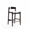 Manhattan Comfort Klismos 36.75 in. Ivory and Dark Walnut Beech Wood Counter Height Bar Stool - Manhattan Comfort Klismos 36.75 in. Ivory and Dark Walnut Beech Wood Counter Height Bar Stool