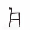 Manhattan Comfort Klismos 36.75 in. Ivory and Dark Walnut Beech Wood Counter Height Bar Stool Side - Manhattan Comfort Klismos 36.75 in. Ivory and Dark Walnut Beech Wood Counter Height Bar Stool Side