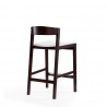 Manhattan Comfort Klismos 36.75 in. Ivory and Dark Walnut Beech Wood Counter Height Bar Stool