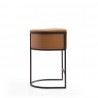 Manhattan Comfort Cosmopolitan 33.8 in. Camel and Black Metal Counter Height Bar Stool Side