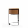 Manhattan Comfort Cosmopolitan 33.8 in. Camel and Black Metal Counter Height Bar Stool Side - Manhattan Comfort Cosmopolitan 33.8 in. Camel and Black Metal Counter Height Bar Stool Side