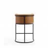 Manhattan Comfort Cosmopolitan 33.8 in. Camel and Black Metal Counter Height Bar Stool Back