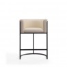 Manhattan Comfort Cosmopolitan 33.8 in. Cream and Black Metal Counter Height Bar Stool Front