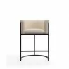 Manhattan Comfort Cosmopolitan 33.8 in. Cream and Black Metal Counter Height Bar Stool Front - Manhattan Comfort Cosmopolitan 33.8 in. Cream and Black Metal Counter Height Bar Stool Front