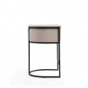 Manhattan Comfort Cosmopolitan 33.8 in. Cream and Black Metal Counter Height Bar Stool Side