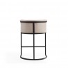 Manhattan Comfort Cosmopolitan 33.8 in. Cream and Black Metal Counter Height Bar Stool Back