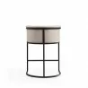 Manhattan Comfort Cosmopolitan 33.8 in. Cream and Black Metal Counter Height Bar Stool Back - Manhattan Comfort Cosmopolitan 33.8 in. Cream and Black Metal Counter Height Bar Stool Back