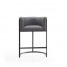 Manhattan Comfort Cosmopolitan 33.8 in. Grey and Black Metal Counter Height Bar Stool Front