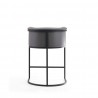 Manhattan Comfort Cosmopolitan 33.8 in. Grey and Black Metal Counter Height Bar Stool Back