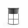 Manhattan Comfort Cosmopolitan 33.8 in. Grey and Black Metal Counter Height Bar Stool Back - Manhattan Comfort Cosmopolitan 33.8 in. Grey and Black Metal Counter Height Bar Stool Back