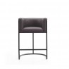 Manhattan Comfort Cosmopolitan 33.8 in. Grey and Black Metal Counter Height Bar Stool 