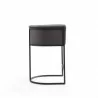 Manhattan Comfort Cosmopolitan 33.8 in. Grey and Black Metal Counter Height Bar Stool Side - Manhattan Comfort Cosmopolitan 33.8 in. Grey and Black Metal Counter Height Bar Stool Side