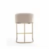 Manhattan Comfort Louvre 36 in. Cream and Titanium Gold Stainless Steel Counter Height Bar Stool Back - Manhattan Comfort Louvre 36 in. Cream and Titanium Gold Stainless Steel Counter Height Bar Stool Back